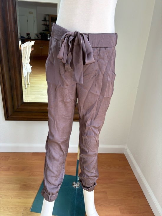 Pants - Relaxed Silk Tie-Waist Women’s Pants in Charcoal